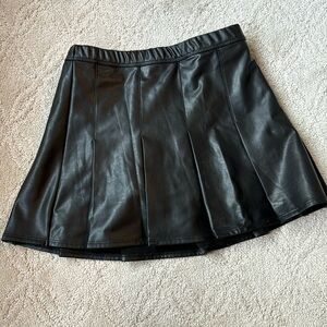Black faux leather skirt